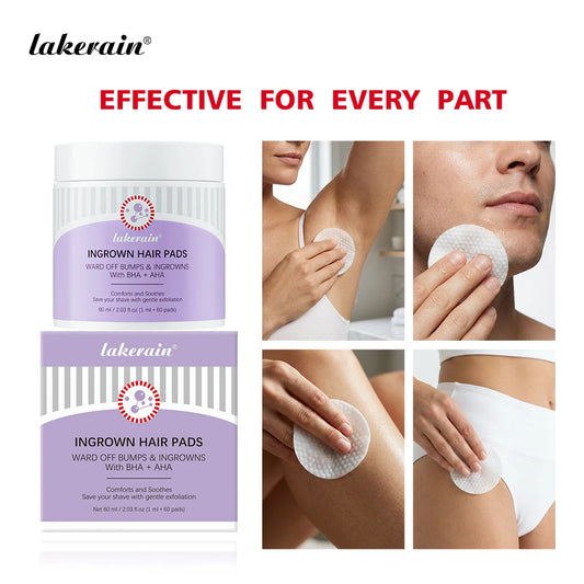Bikini Area Post Shave Ingrown Hair Pads For Razor Bumps Relief