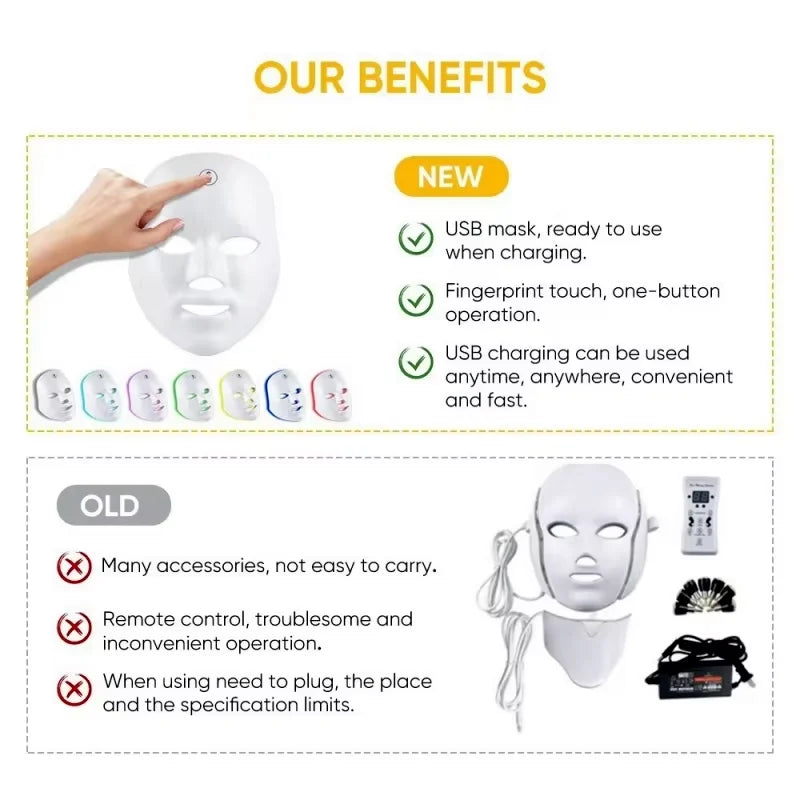 Home Spa Rechargeable LED Mask for Skin Rejuvenation and Lifting - 6