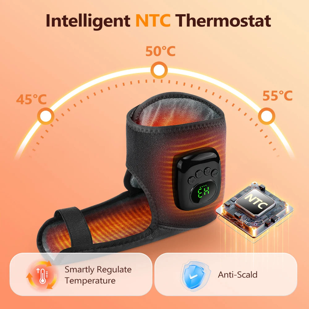 Relaxing at Home Air Compression Ankle Massager with Heat Therapy
