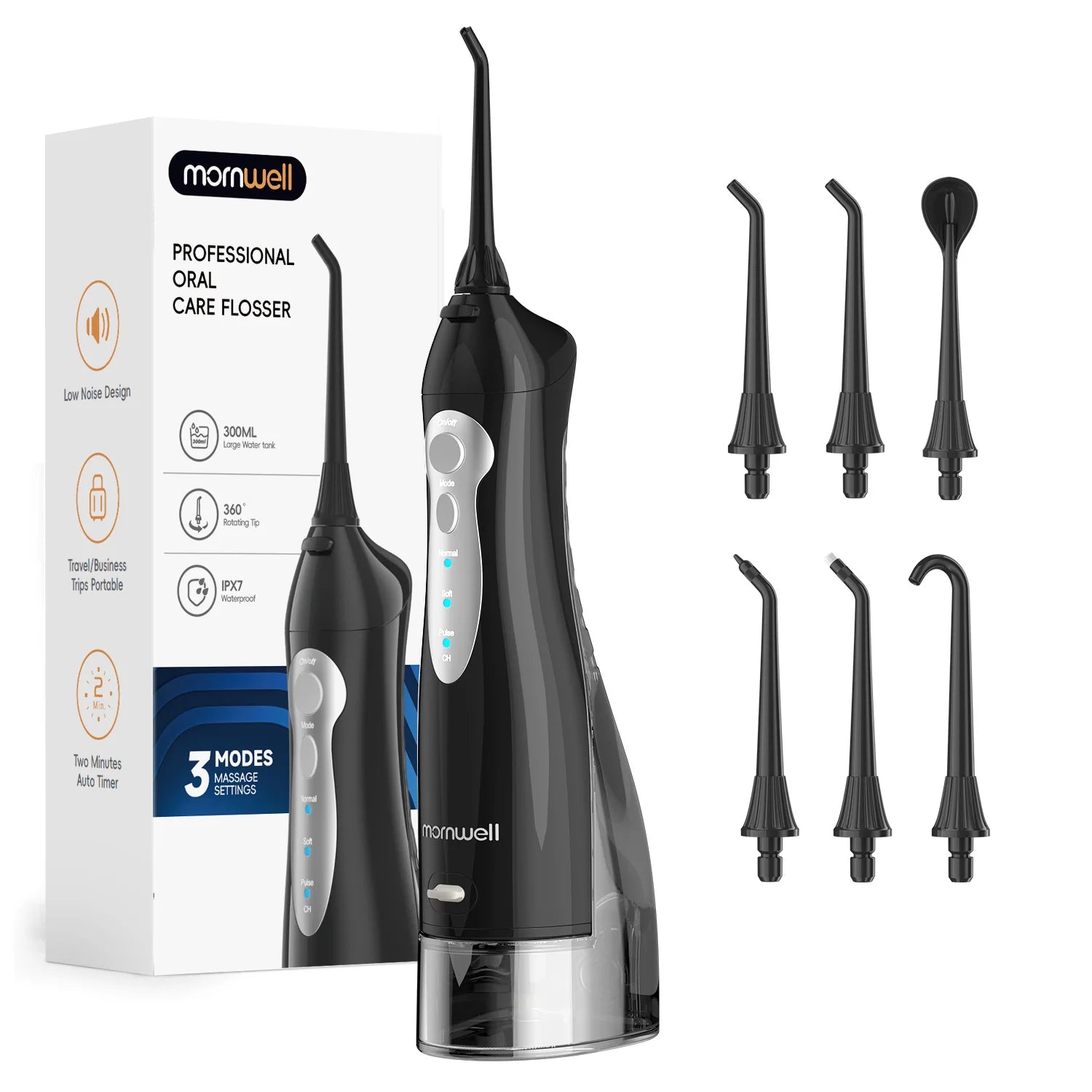 Bathroom Oral Care Portable Water Flosser with 300ml Tank and 3 Modes - 14