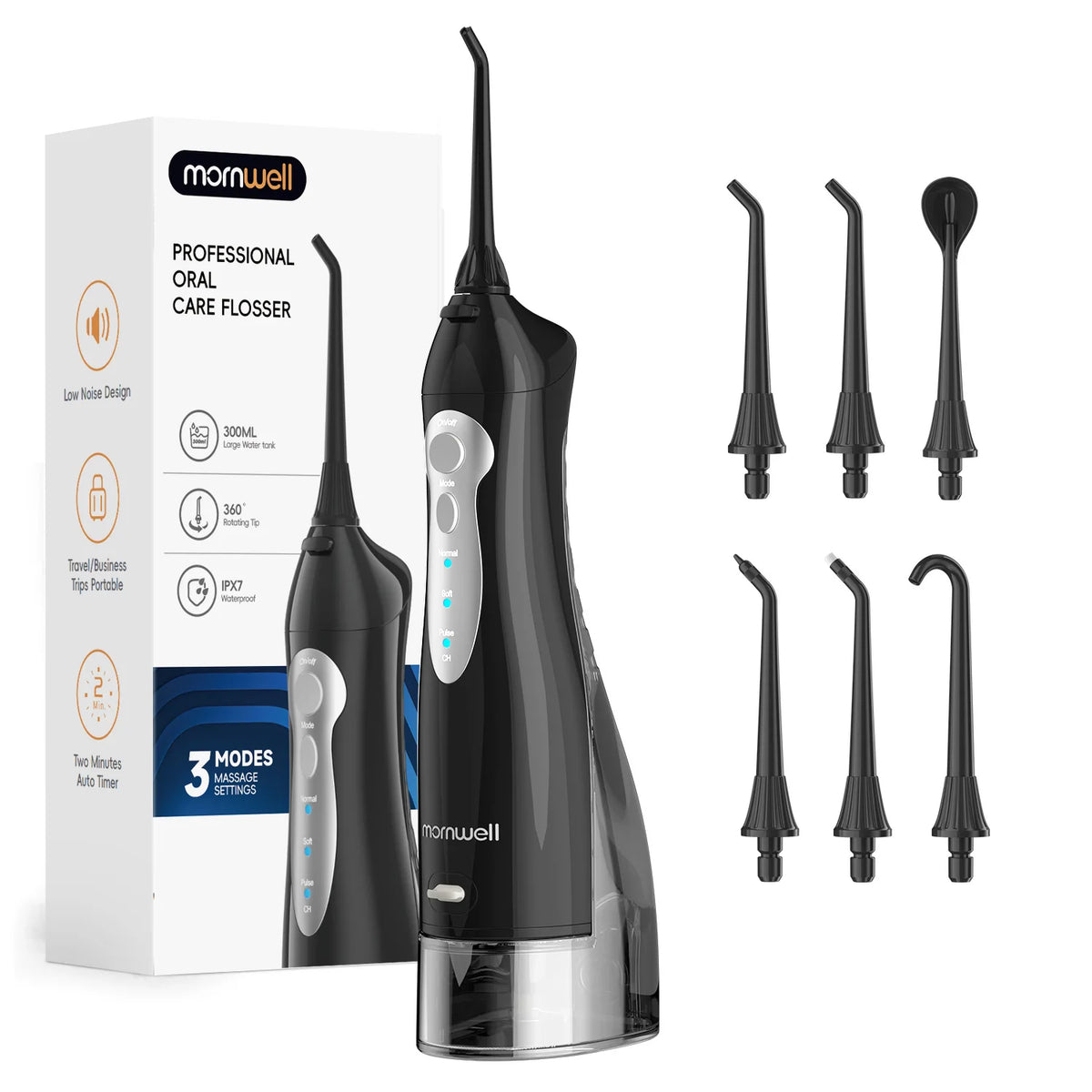 Bathroom Oral Care Portable Water Flosser with 300ml Tank and 3 Modes