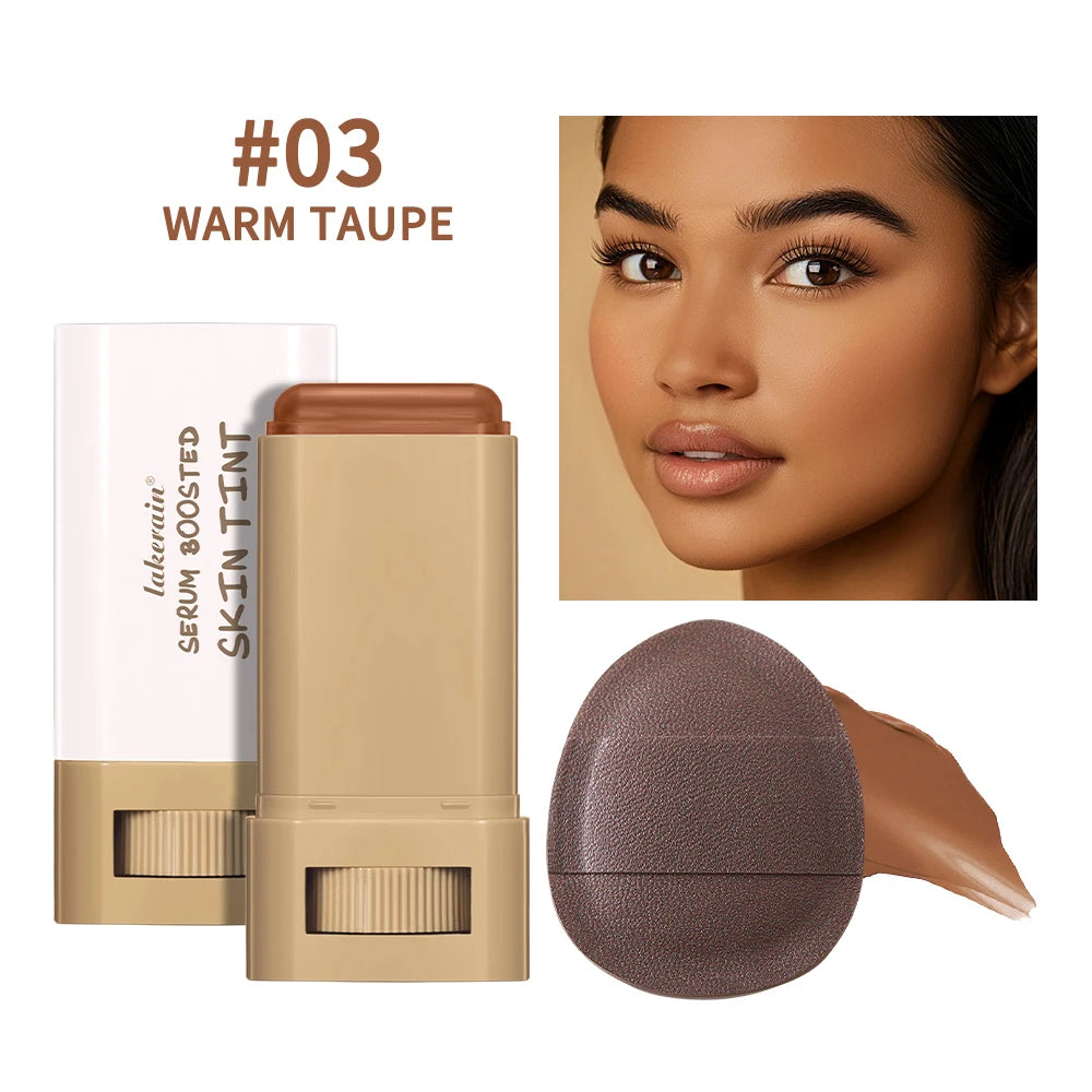 Daily Makeup Skin Tint Stick Serum with Puff for Natural Coverage
