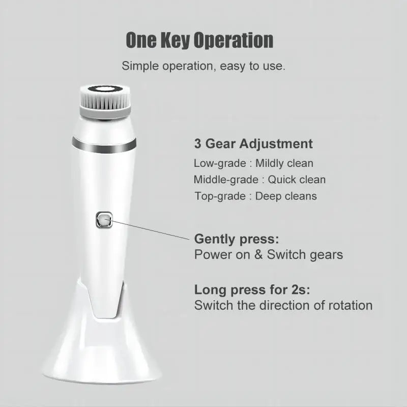 Daily Skincare Rotating Facial Cleansing Brush for Deep Pore Exfoliation - 10