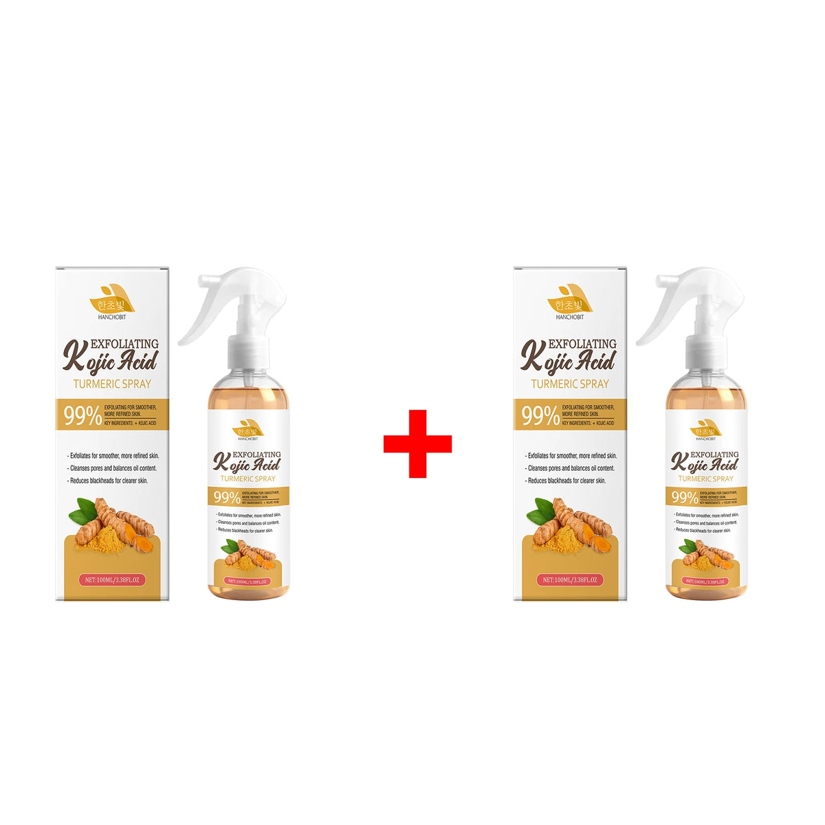 Daily Skin Care Kojic Acid Turmeric Exfoliating Spray for Smooth Skin