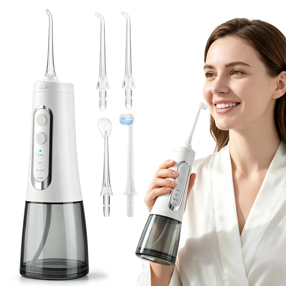 Bathroom Oral Care Electric Water Flosser with 4 Modes and 300ml Tank - 1