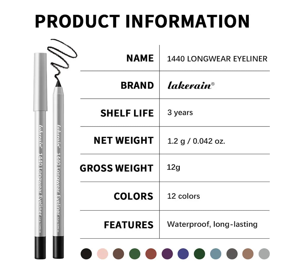 Daily Makeup Waterproof Eyeliner Pen Long-Lasting Smudge-Proof Formula