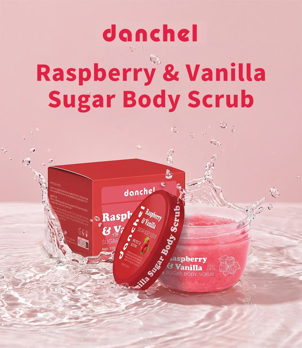 Shower Routine Raspberry Vanilla Sugar Body Scrub for Smooth Skin Care - 7