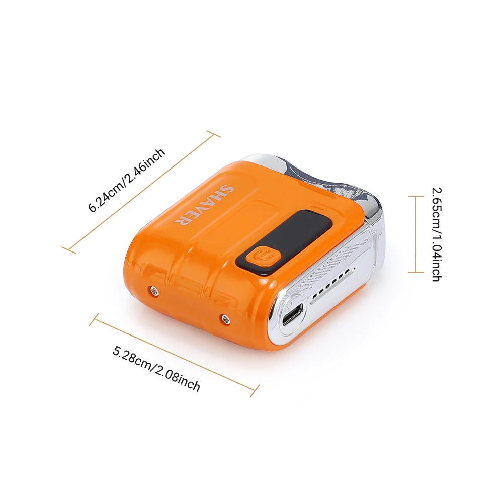 Travel Electric Shaver Dual Head LED Display Cordless Portable Razor - 17