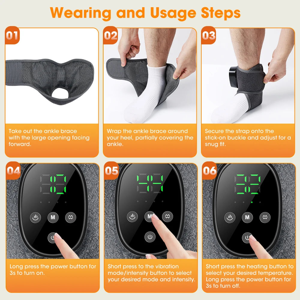 After Sports Recovery Heated Ankle Massager With Vibration And Heat Relief