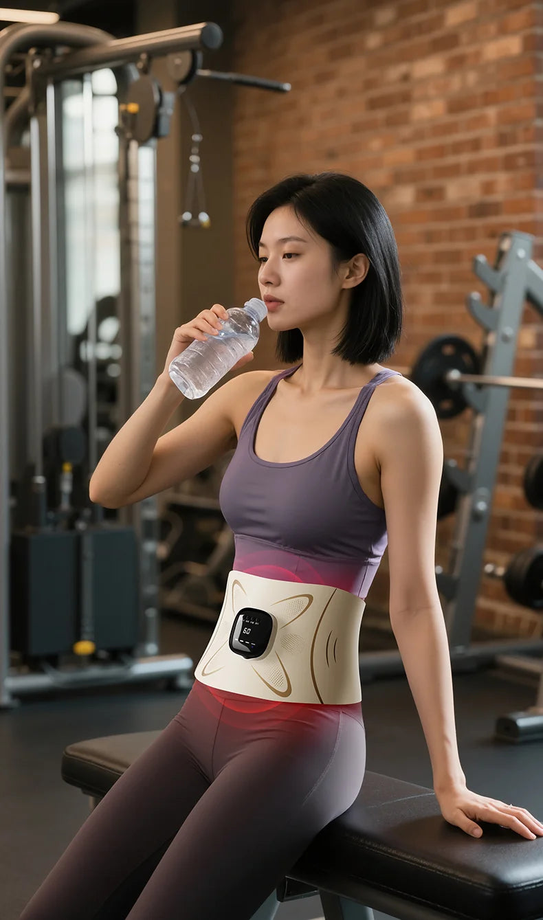 Home workout fitness belt waist pulse massager for core toning sessions - 13