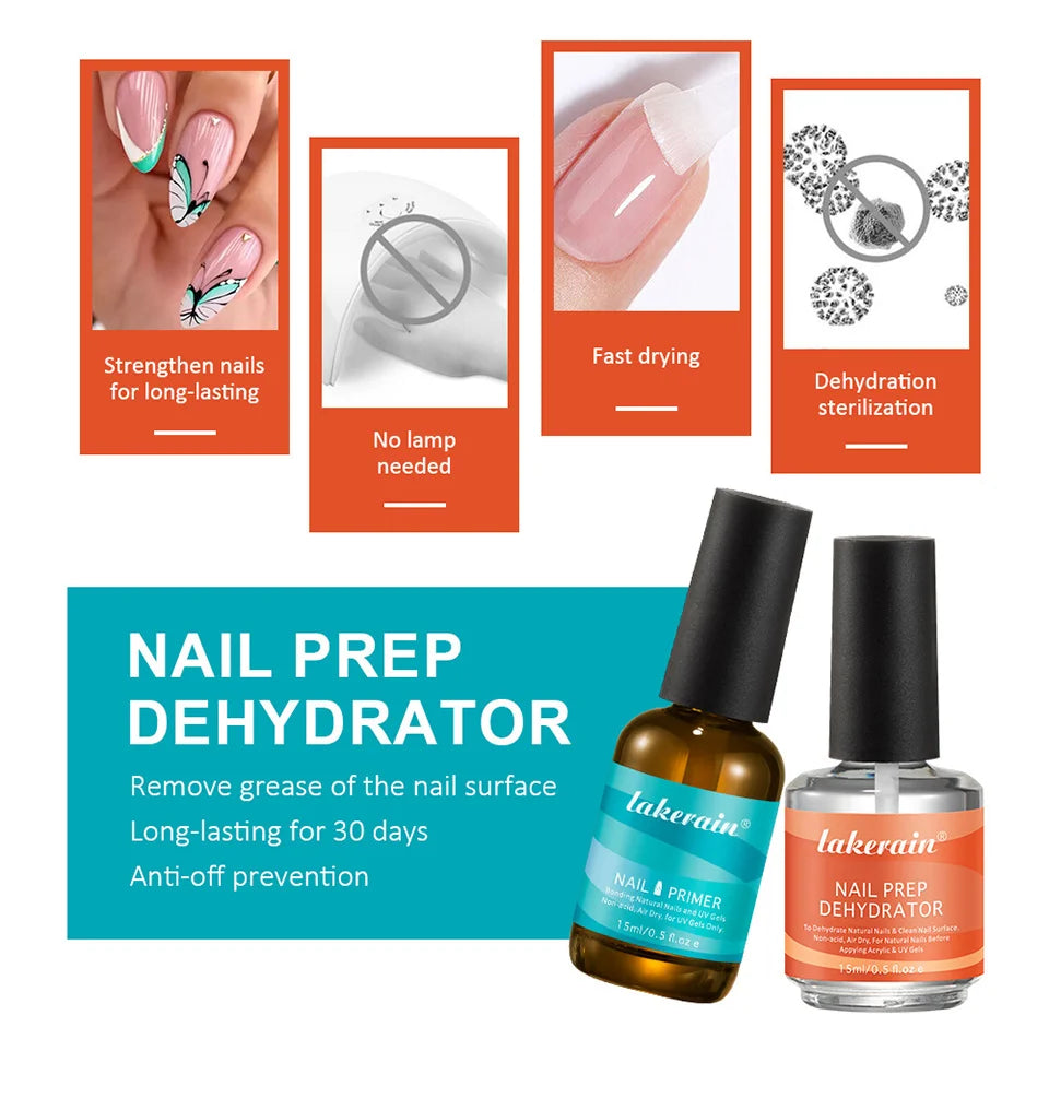 Professional Manicure Nail Prep Dehydrator And Primer Set For Long Wear - 10