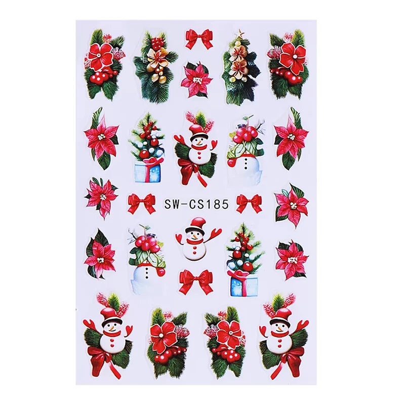 Christmas party nail art decor winter sticker for holiday manicure styling