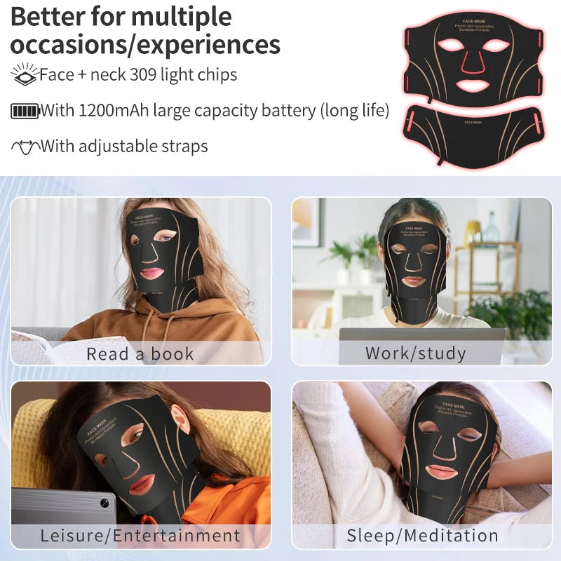 Home Spa Wireless Silicone LED Face Mask for Rejuvenation - 6