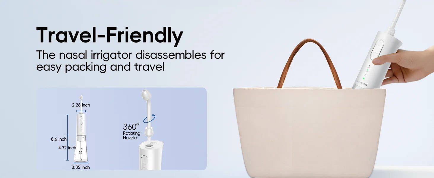 Home and Travel Water and Nasal Irrigator Combo with Head Massager - 17