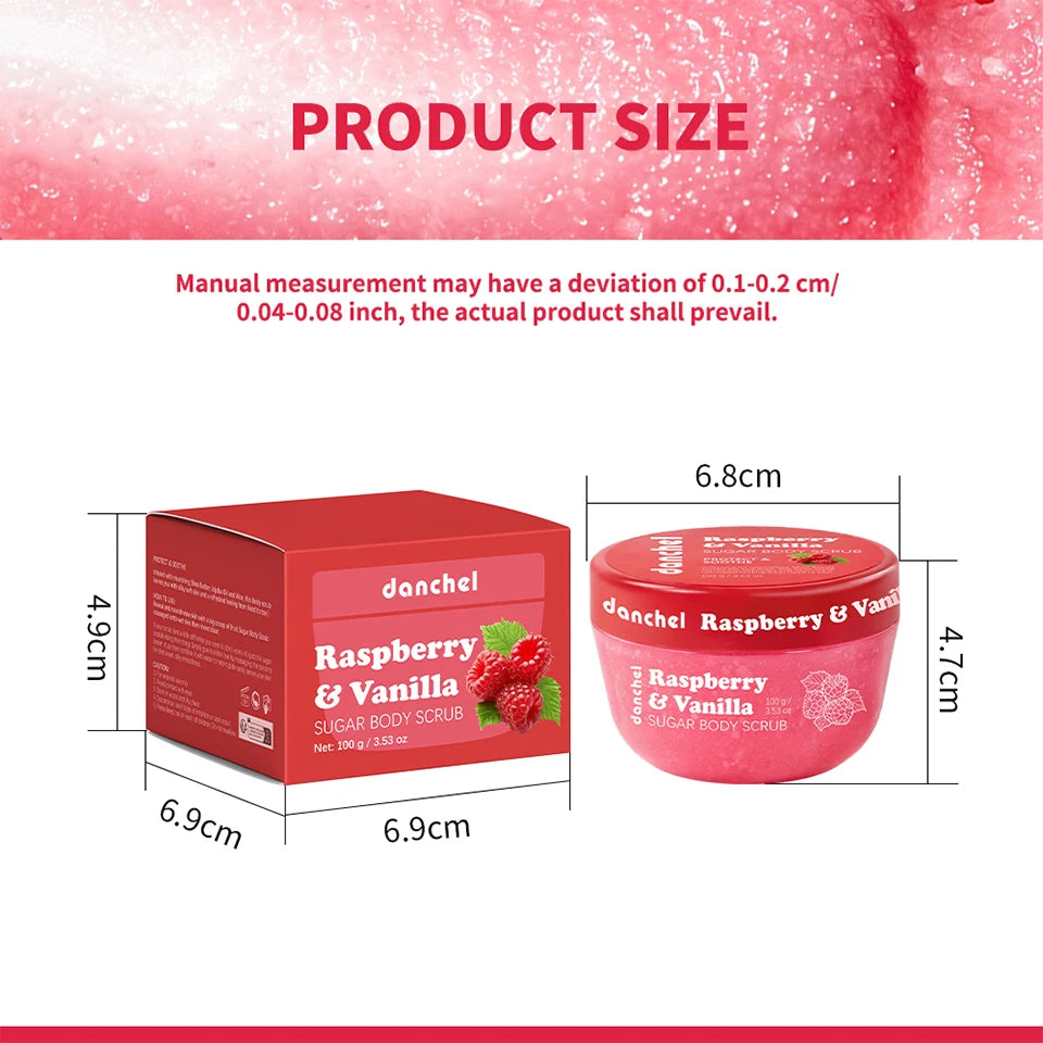 Shower Routine Raspberry Vanilla Sugar Body Scrub for Smooth Skin Care - 16