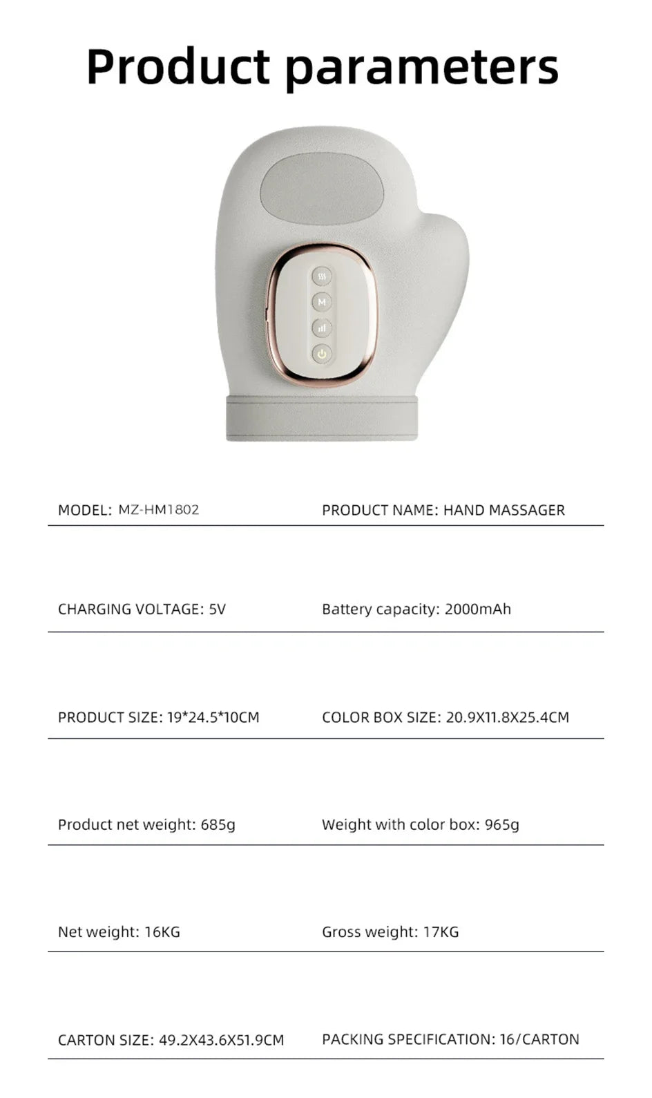 At Home Hand Massager with Airbag Compression for Palm Relaxation - 16