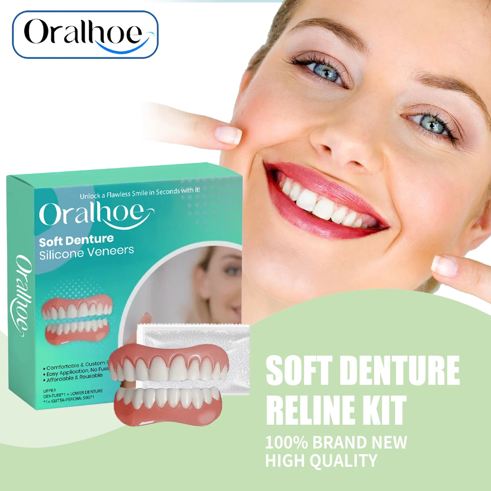 Daily Smile Recovery Silicone Dentures Set for Natural Look and Fit - 2