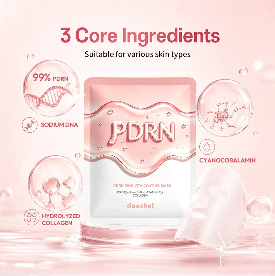 Daily Skincare Korean Salmon DNA PDRN Pink Vitamin Sheet Mask Hydration