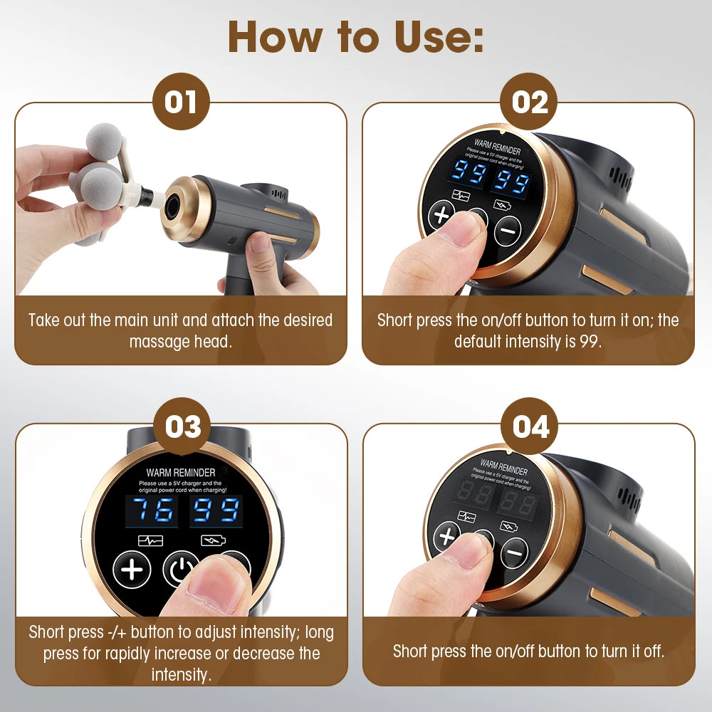Body Relaxation Electric Massage Gun for Deep Muscle Relief and Recovery - 14
