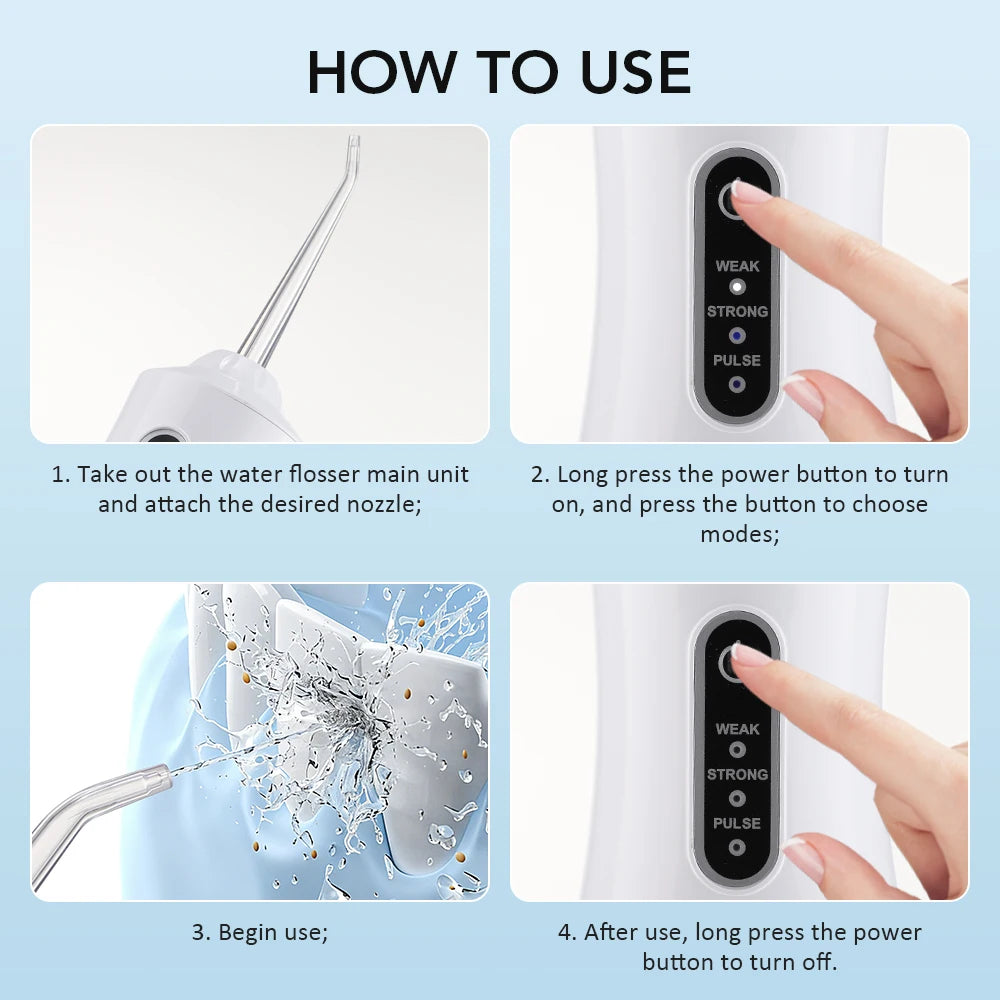 Bathroom dental care portable water flosser for deep cleaning teeth
