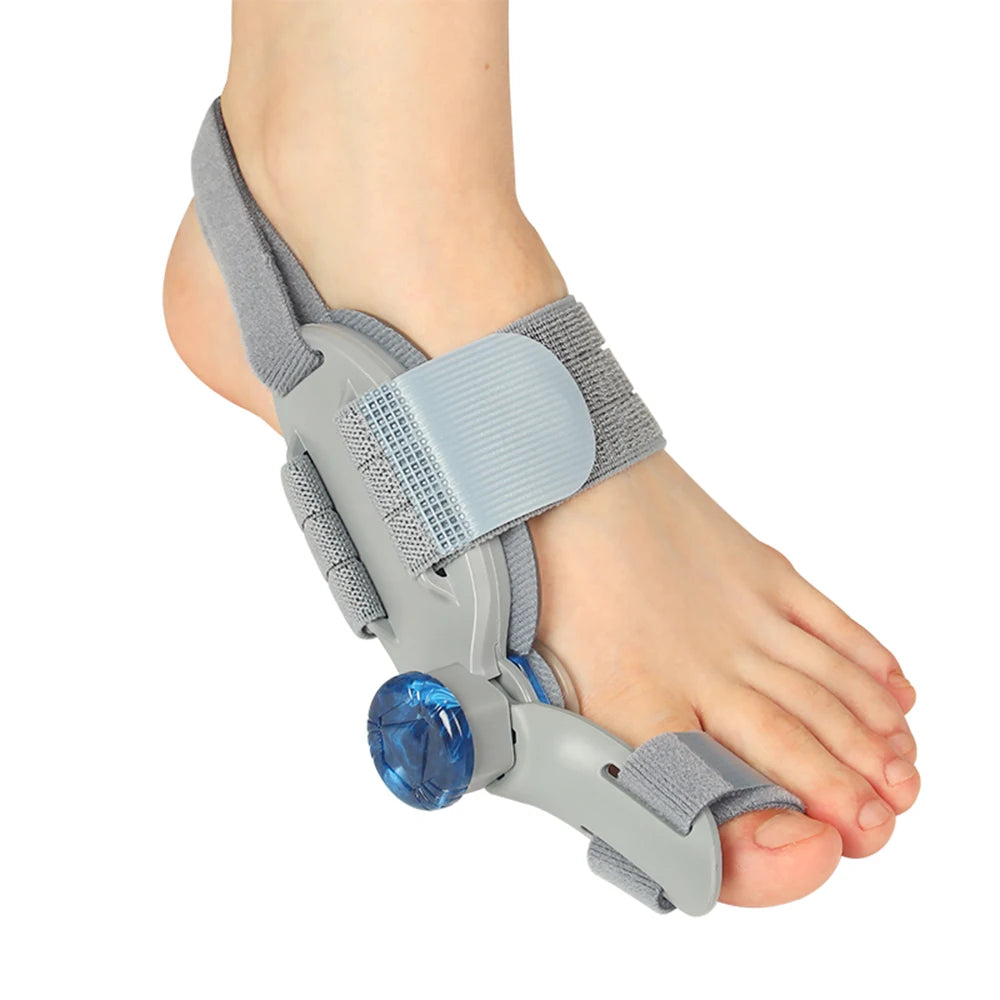 Home bunion adjuster brace with knob dial for comfortable toe alignment
