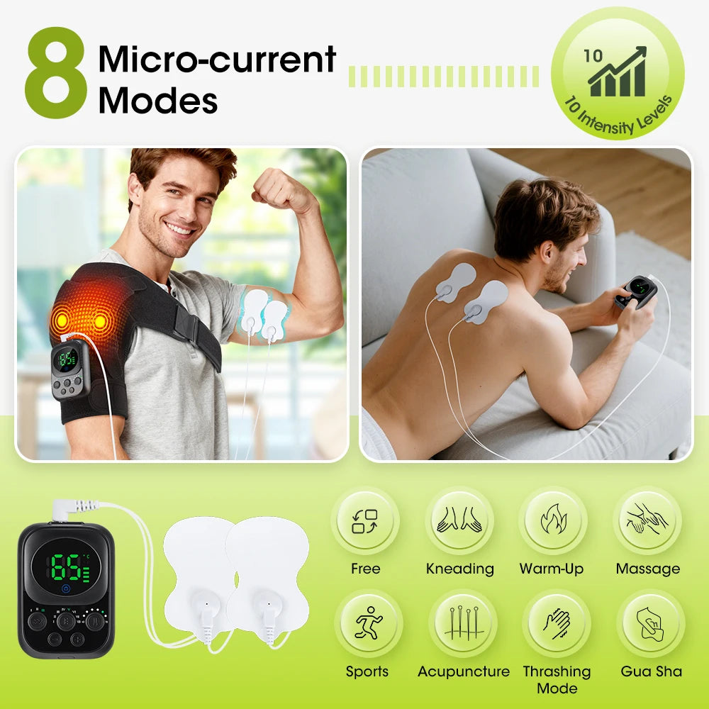 At home cordless shoulder heating massager with app control and vibration