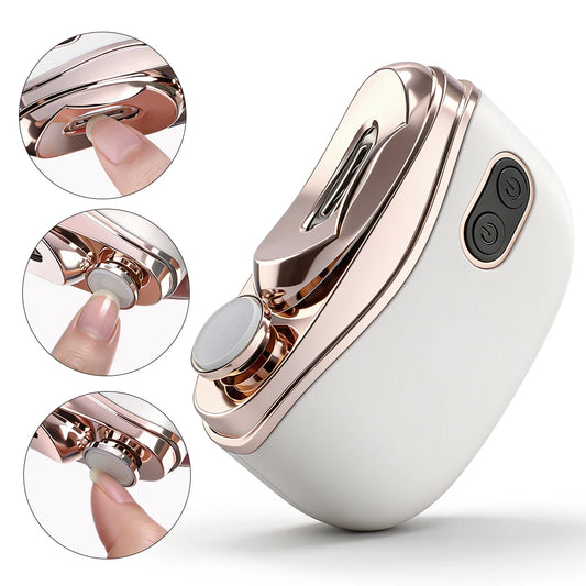 Home Manicure Electric Nail Clipper with LED Light and Auto Grinder