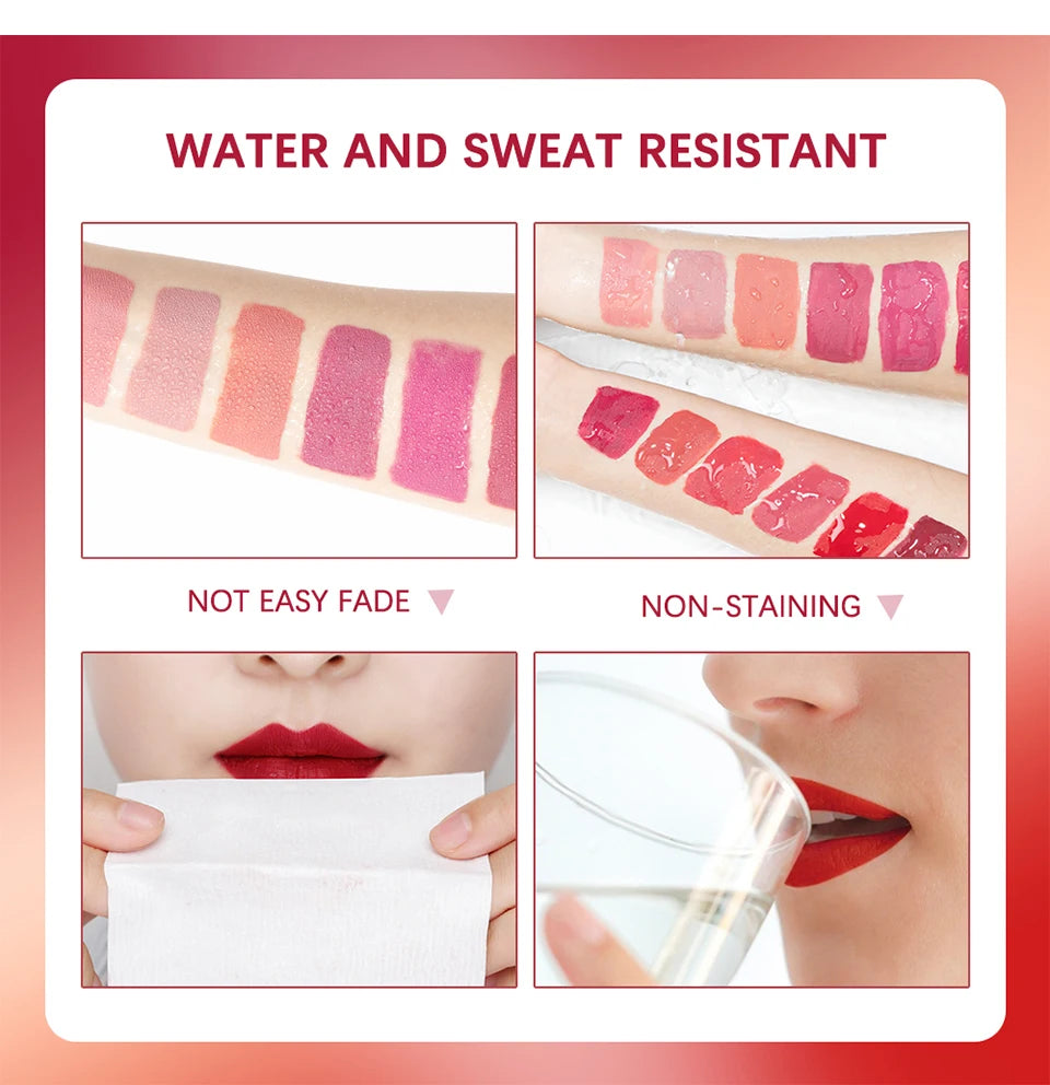 Daily Makeup Matte Velvet Lip Gloss Lipstick Waterproof Non-stick Cup