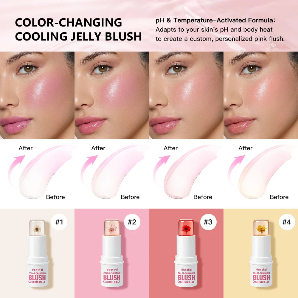 Daily Makeup Color Changing Jelly Blush Stick with Deep Hydration