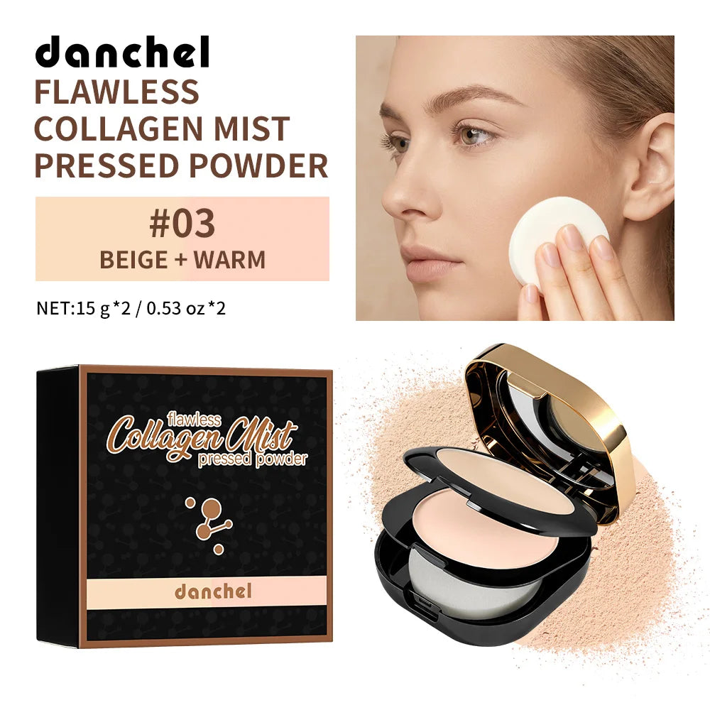 Daily Makeup Routine Flawless Collagen Pressed Powder Matte Finish