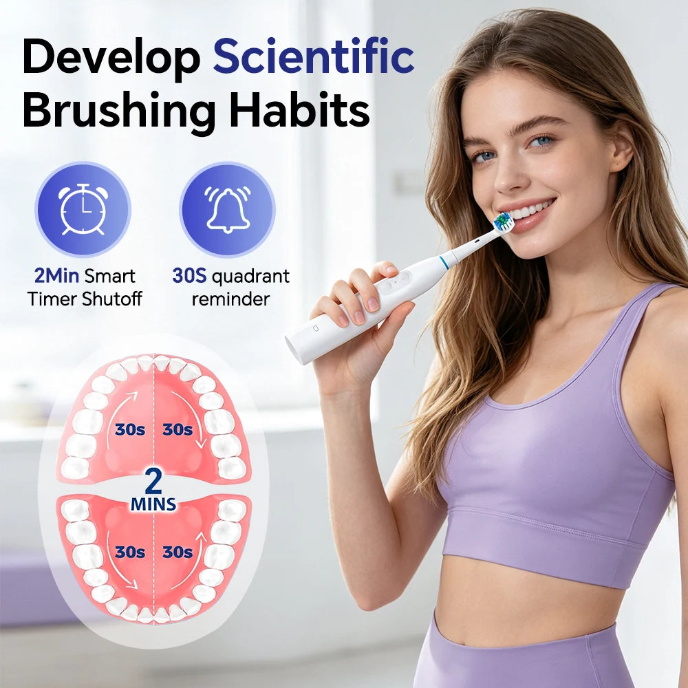 Daily Routine Electric Toothbrush with Rotating Head and Multiple Modes - 6