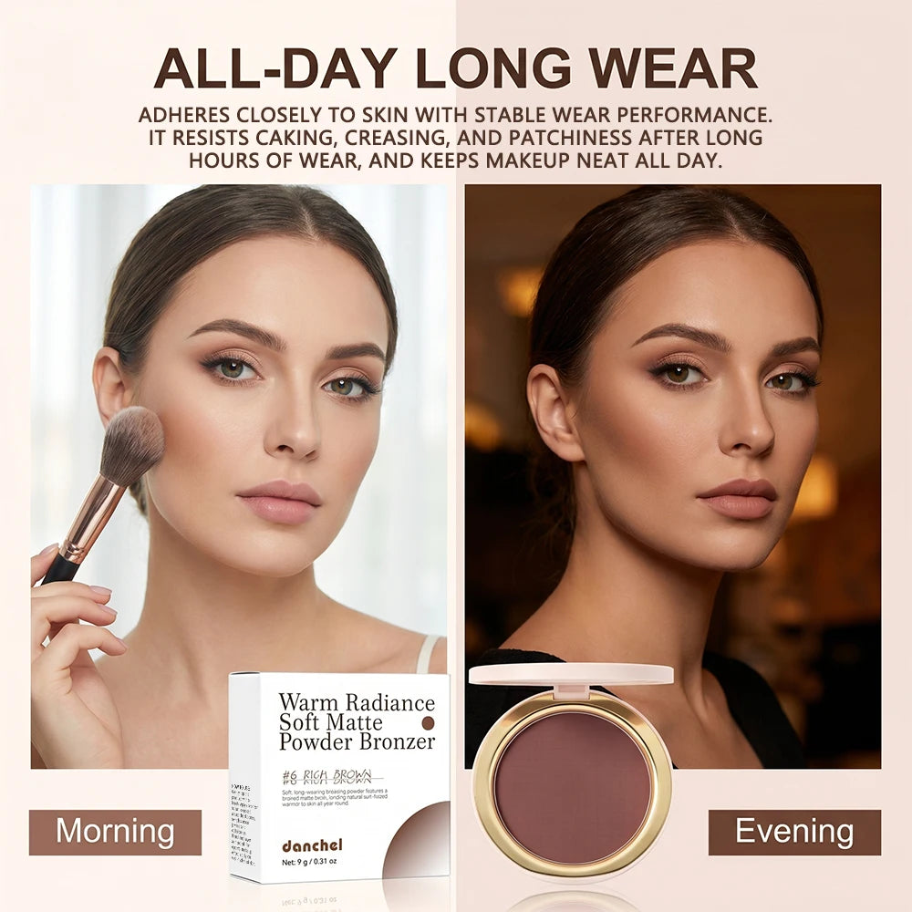 Daily Makeup Pressed Bronzer Powder for Natural Matte Contouring