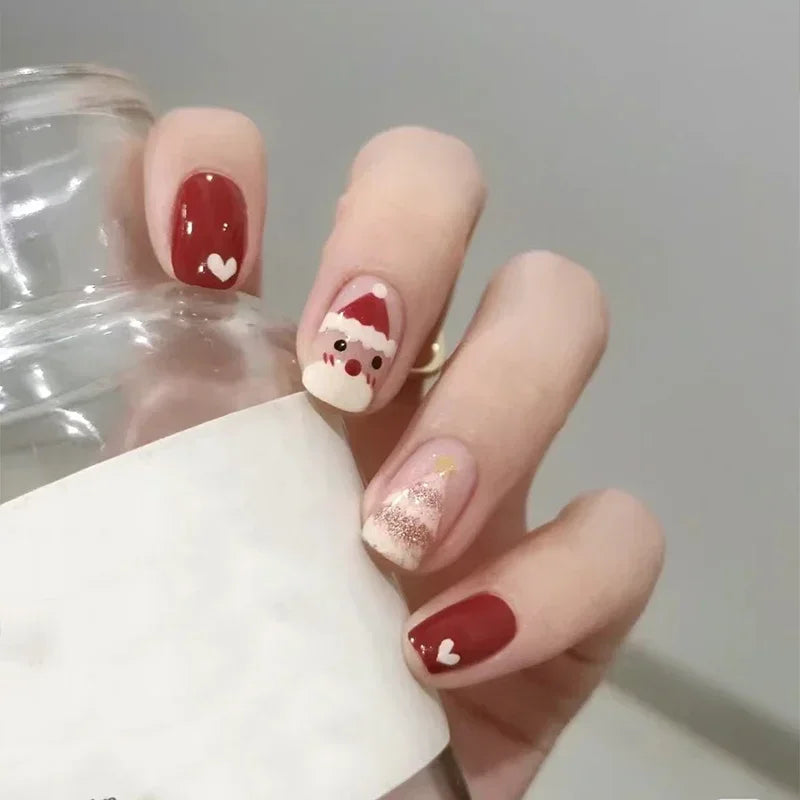 Winter nail art Christmas sticker gel wrap for festive holiday looks