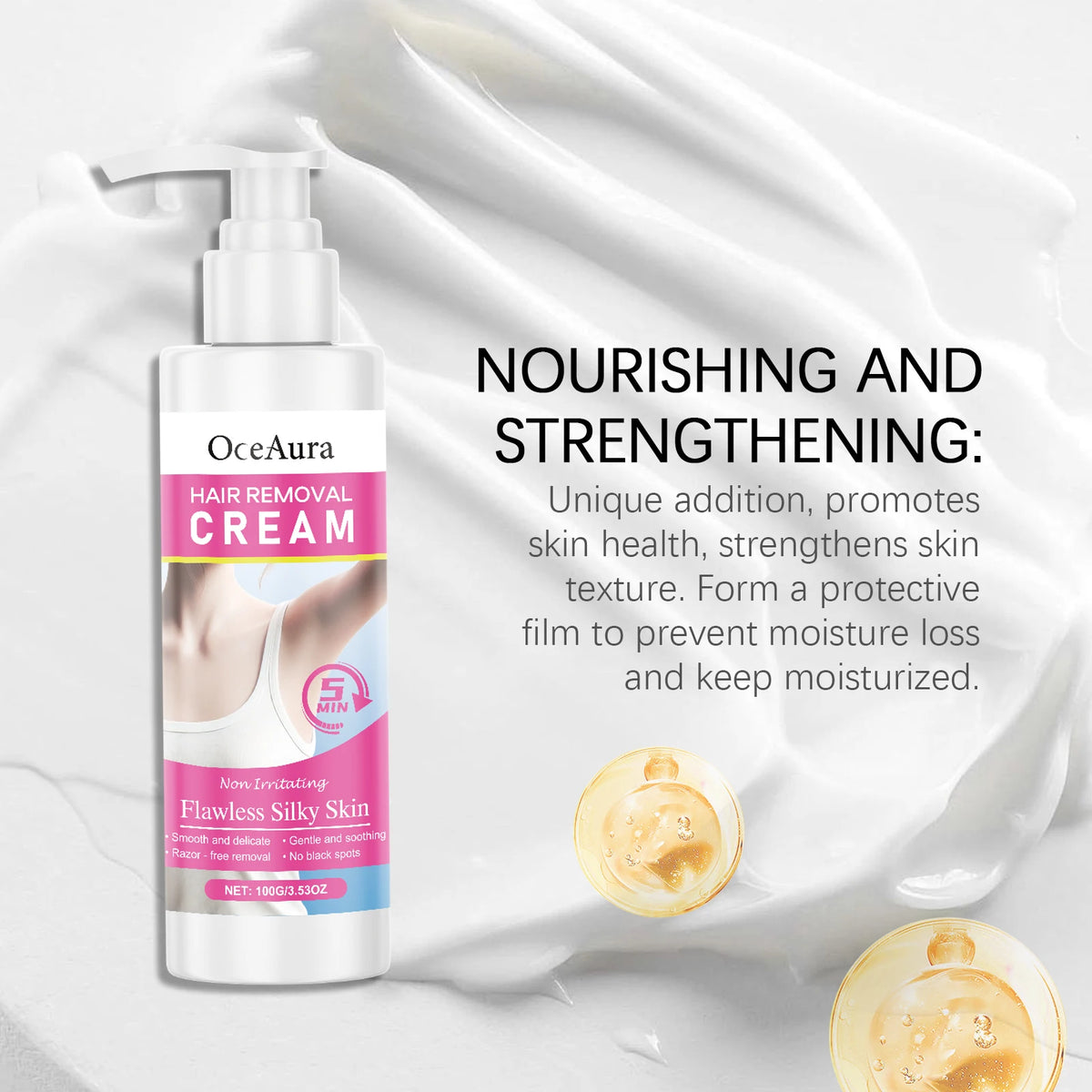 Smooth Skin Hair Removal Cream for Painless and Easy Body Grooming
