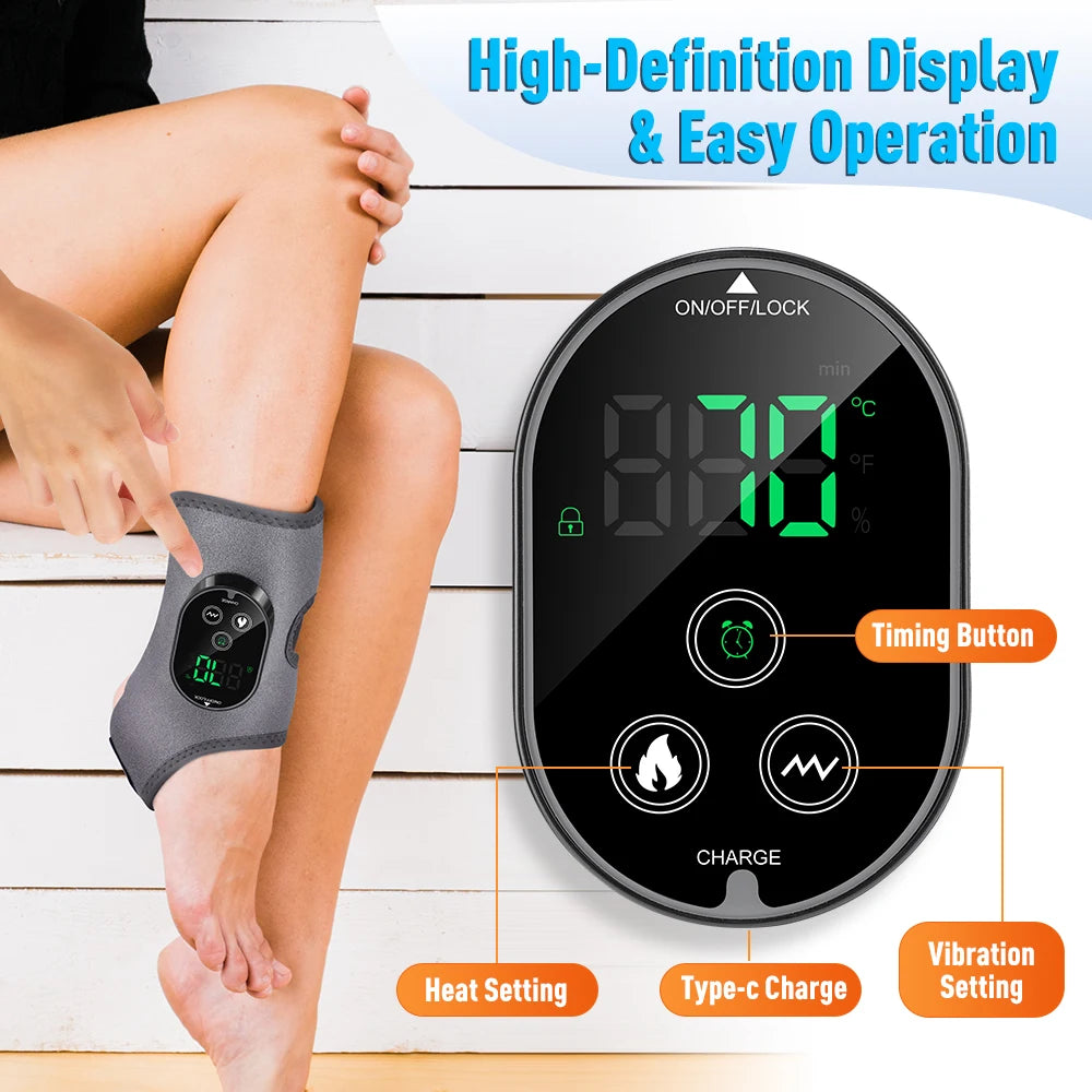At Home Ankle Calf Foot Vibration Massager With Six Level Heating - 5