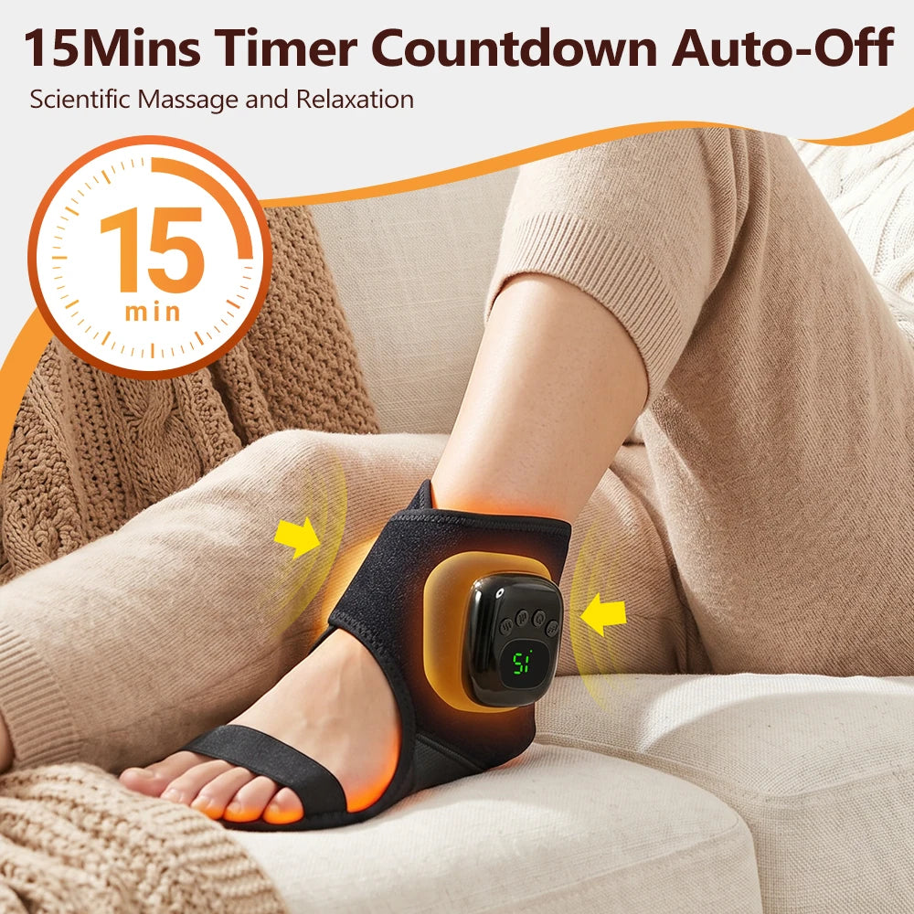 Relaxing at Home Air Compression Ankle Massager with Heat Therapy - 5