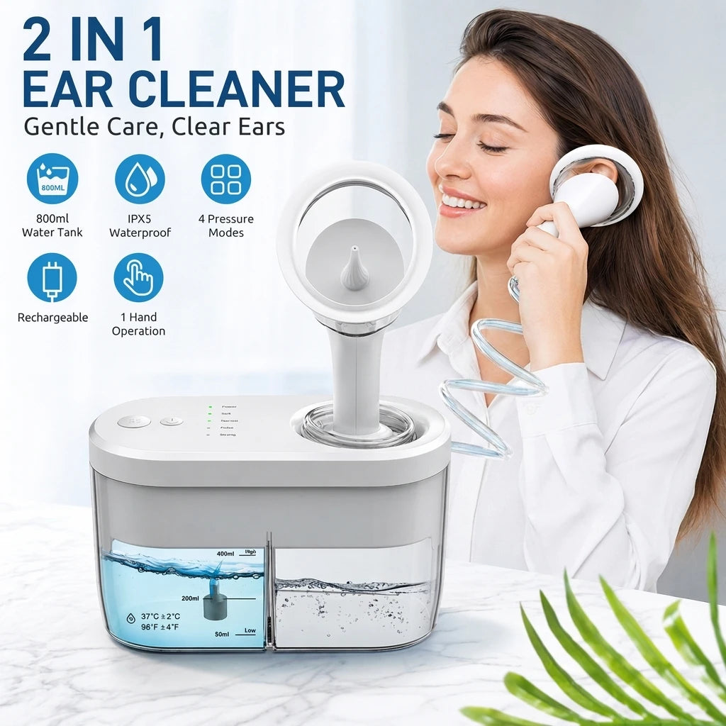 Home Electric Ear Wax Cleaner and Washer Kit for Soft Daily Care