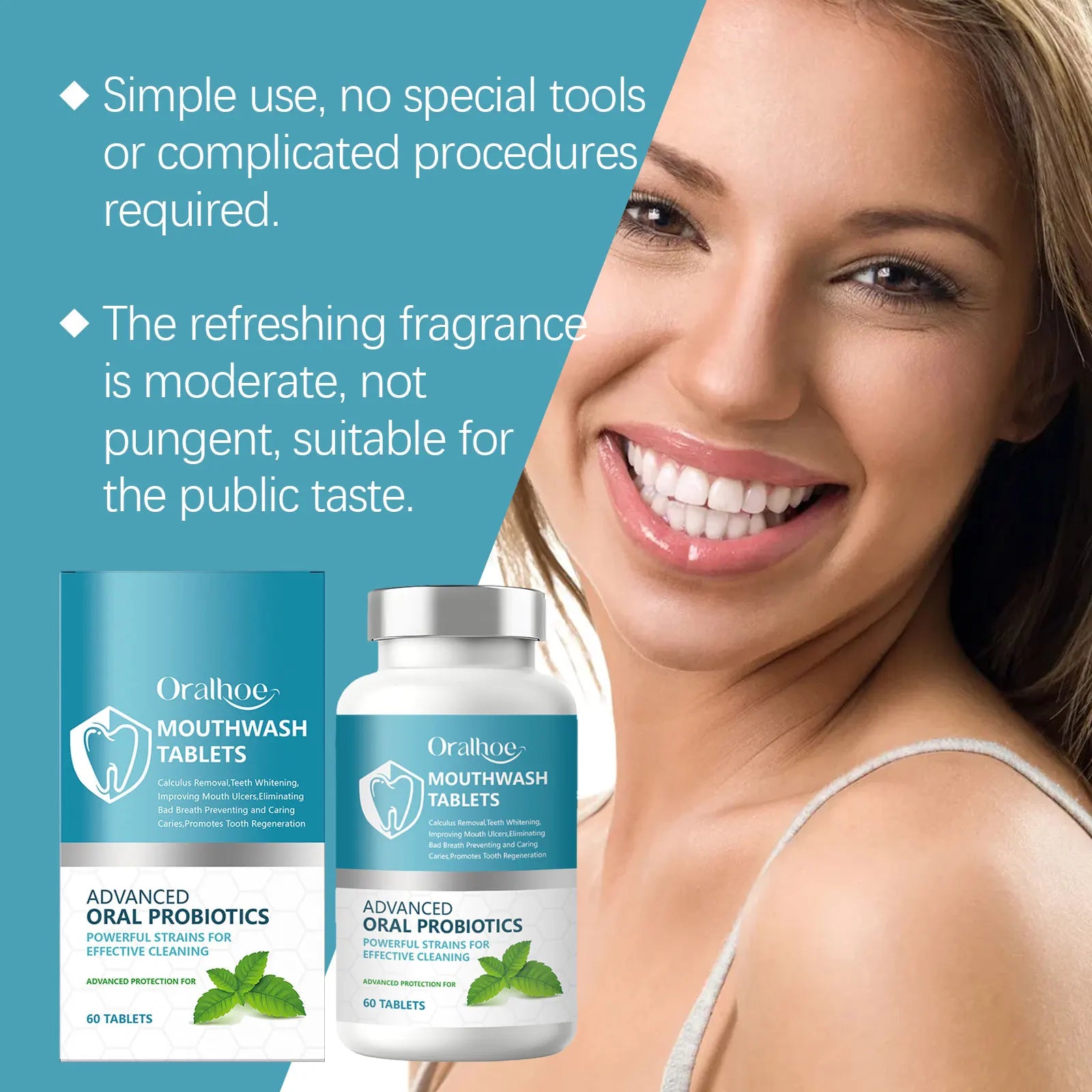 Daily Dental Care Mouthwash Tablets for Fresh Breath and Bright Smile - 6