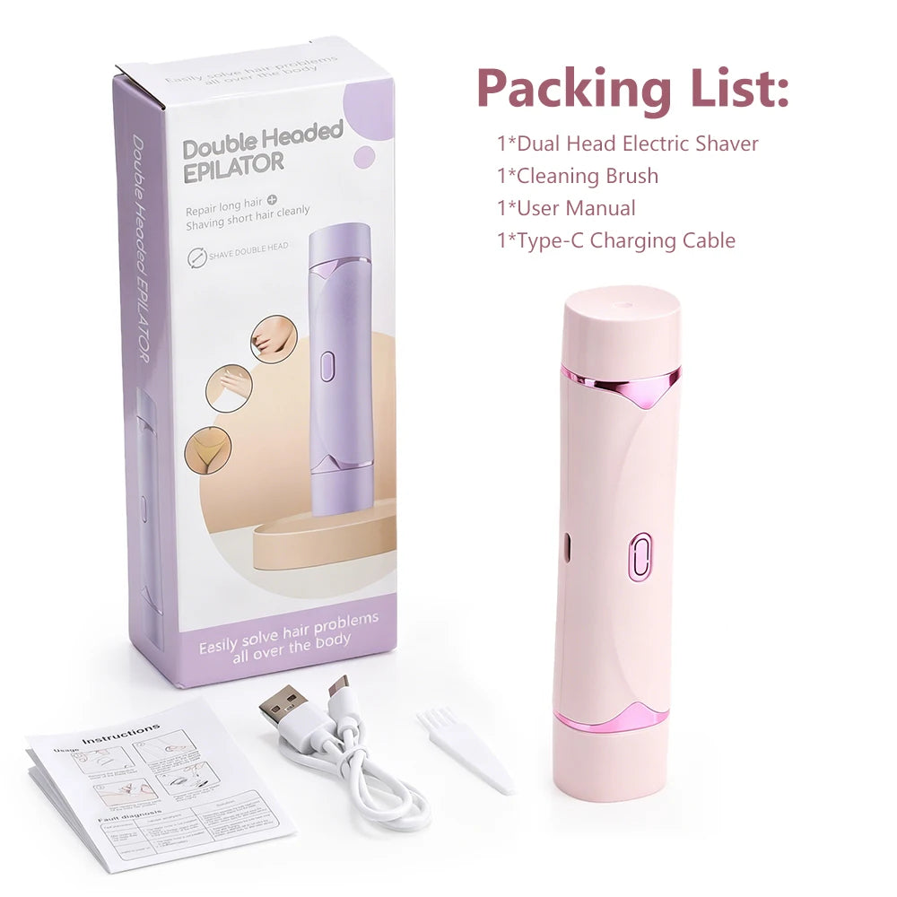 Bathroom Electric Shaver Dual Head Trimmer for Smooth Hair Removal - 16