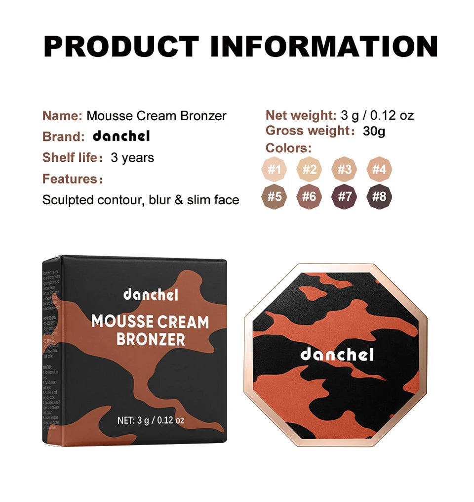 Daily Makeup Cream Mousse Contour Bronzer Soft Blend Matte Sculpt Shading