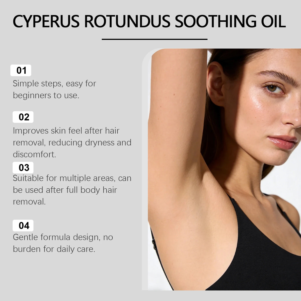 Smooth Skin Cyperus Oil Hair Growth Inhibitor for Soothed Hydration Care