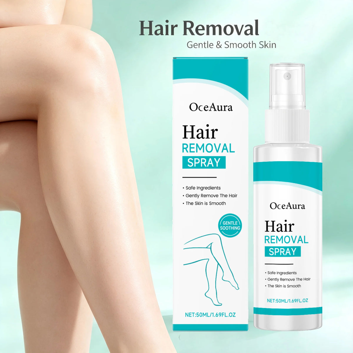 Smooth skin body hair removal spray for arms and legs