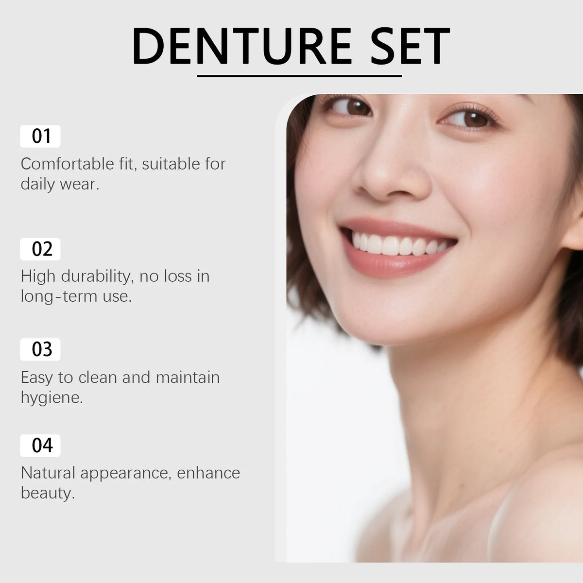 Daily Smile Cosmetic Dentures Natural Fit Smile Enhancer for Daily Use
