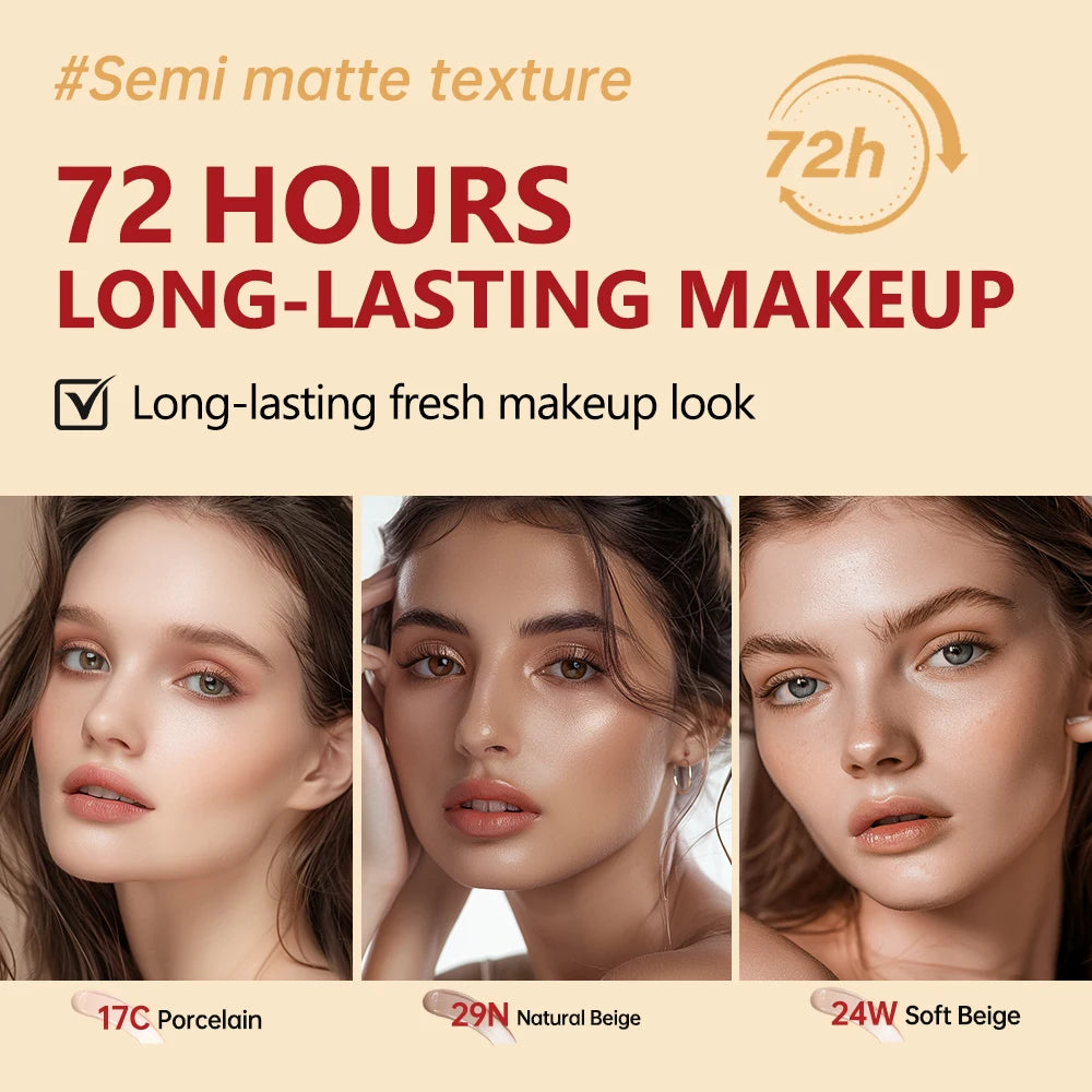 Korean makeup Super Fit Cushion Foundation with waterproof cover.