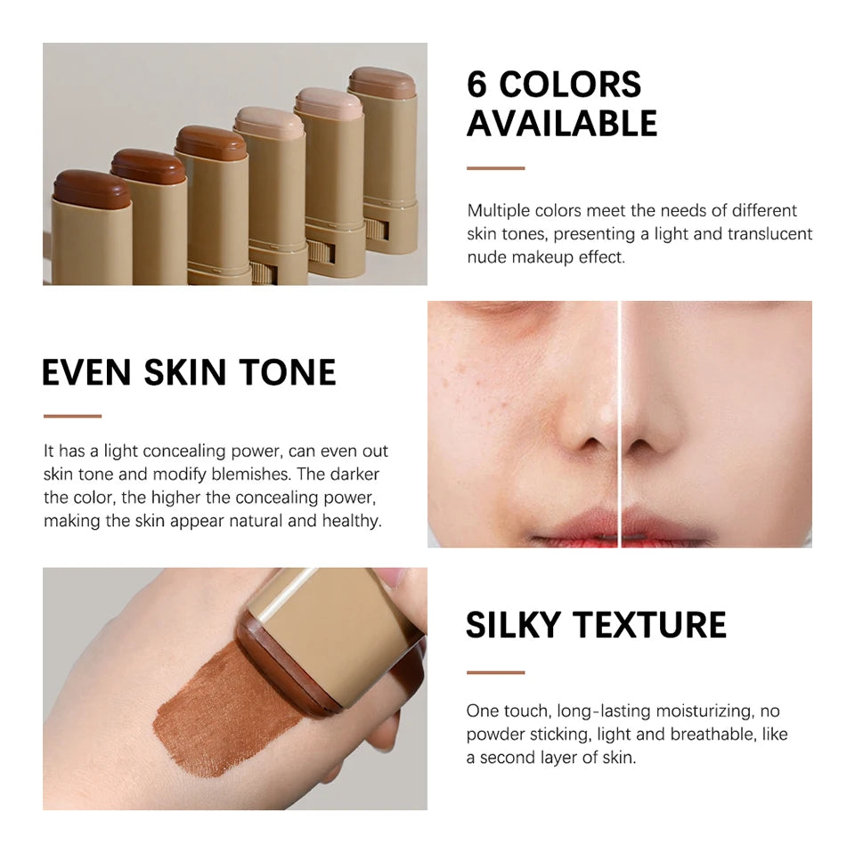 Daily Makeup Skin Tint Stick Serum with Puff for Natural Coverage