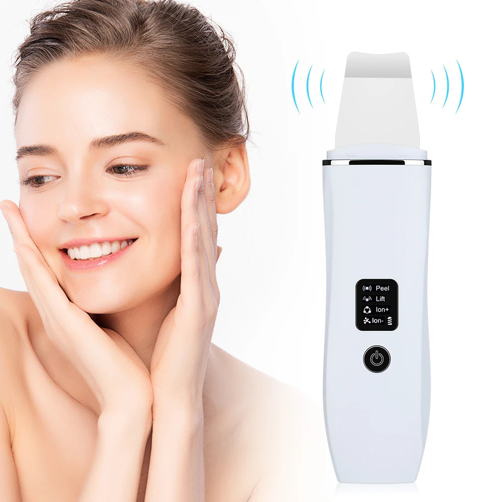 At home face care ultrasonic skin scrubber for deep pore cleaning