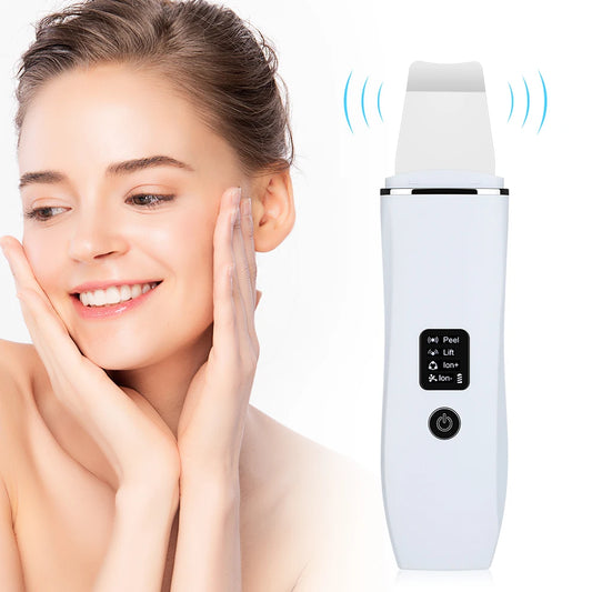 At home face care ultrasonic skin scrubber for deep pore cleaning