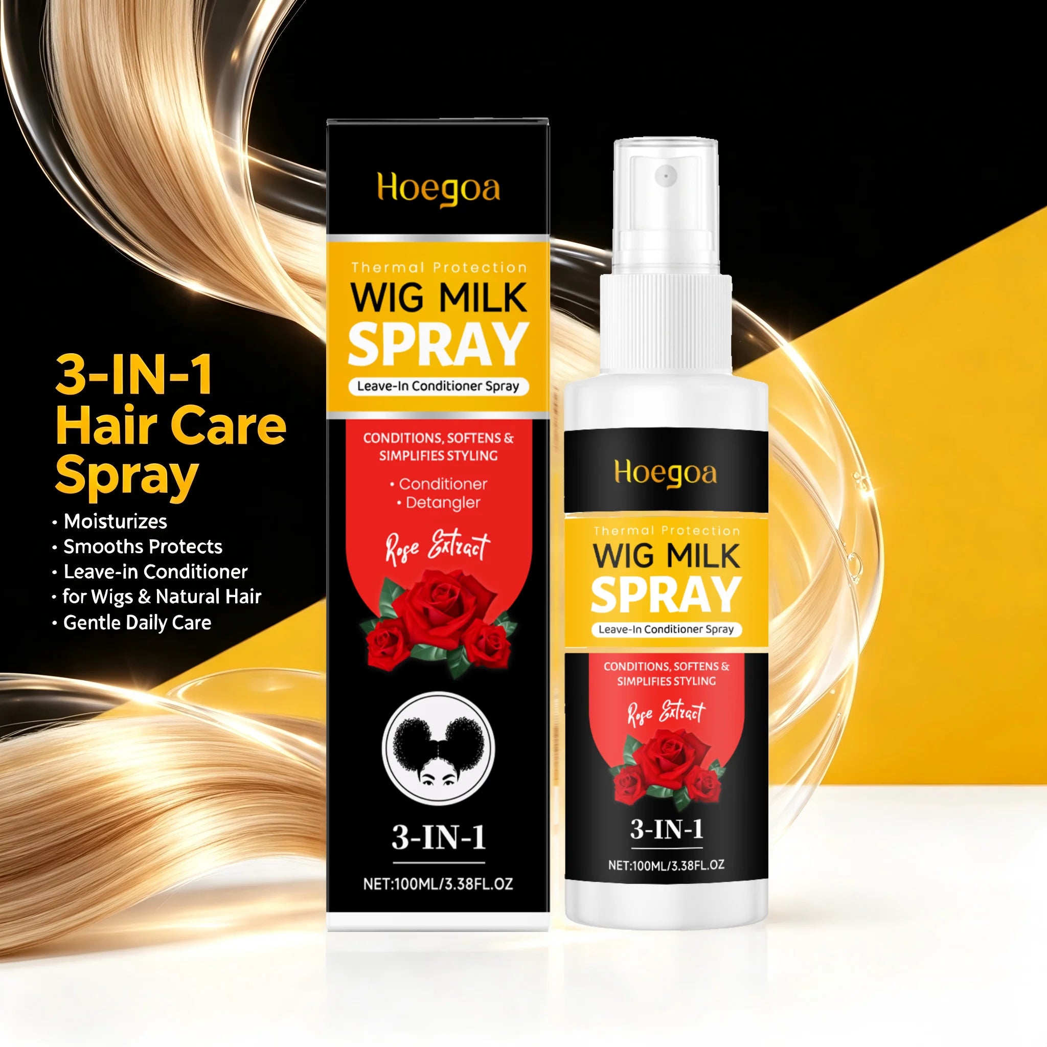 Daily styling wig conditioning spray for smooth and frizz free hair - 4