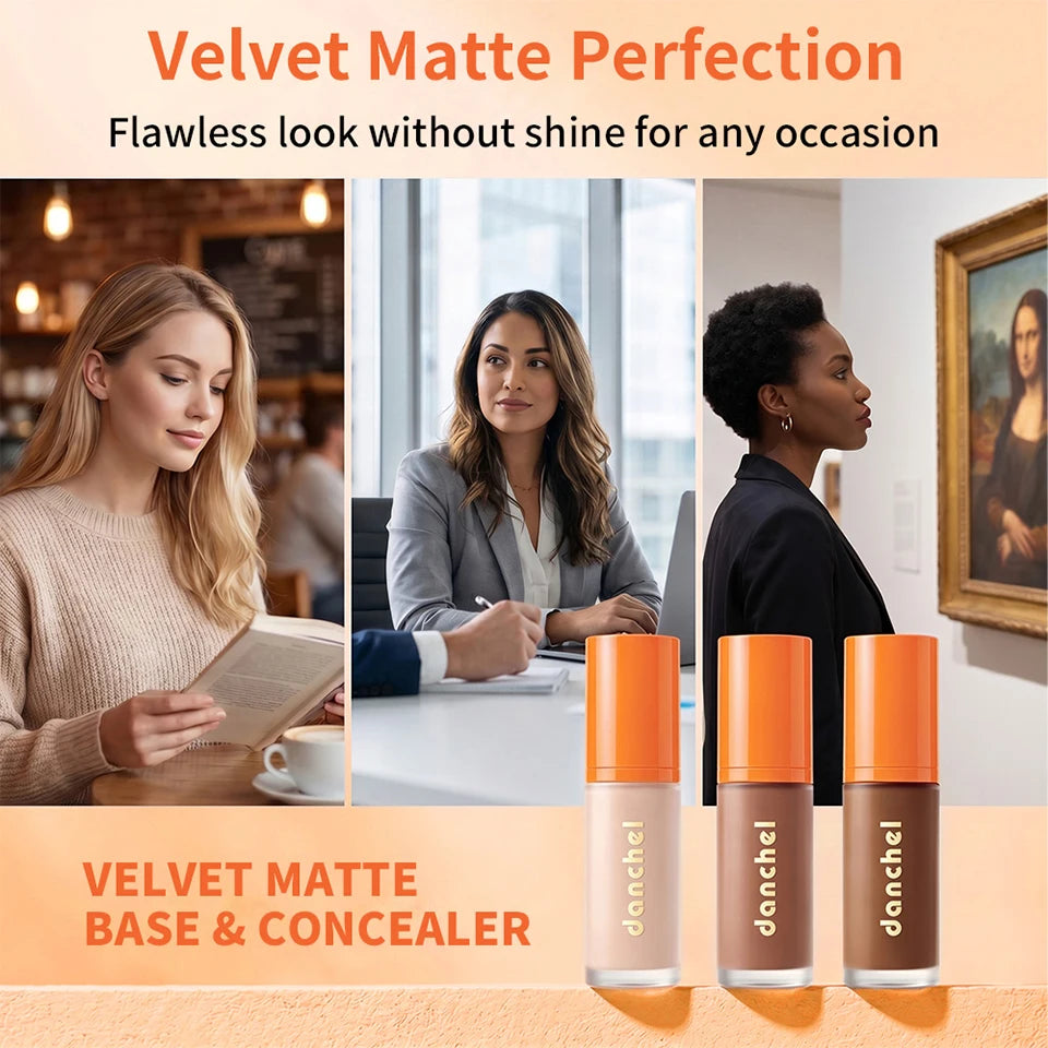 Daily Makeup Liquid Foundation and Concealer for Smooth Matte Coverage