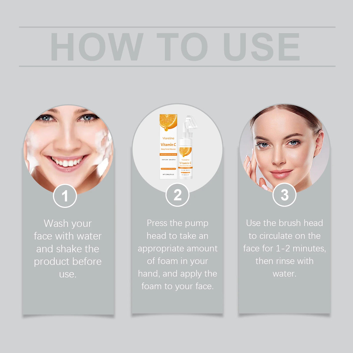 Daily skincare routine Vitamin C Facial Cleanser for deep cleansing pores